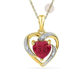 Ruby Heart Diamond Pendant